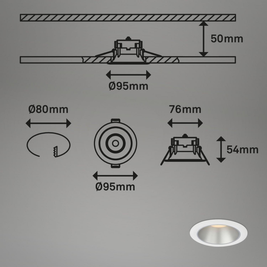 Briloner 7041-036 - SET 3x LED-Einbauleuchte für Badezimmer LED/4,9W/230V IP44 weiß
