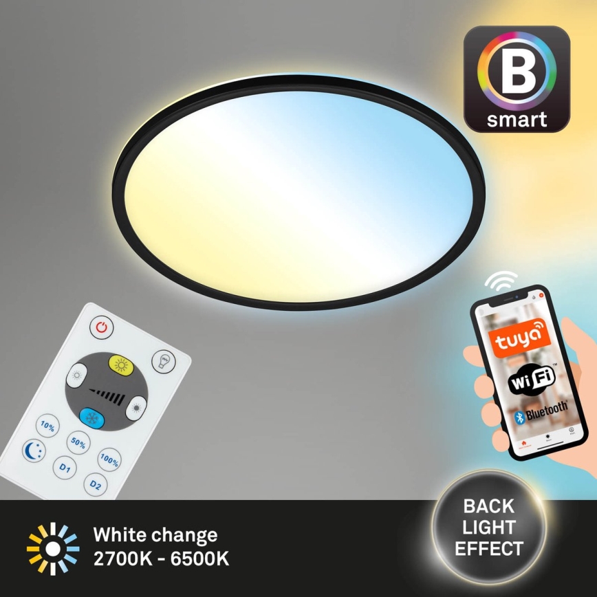 Briloner 7059-015 - Dimmbare LED-Deckenleuchte SLIM LED/22W/230V 2700-6500K Wi-Fi Tuya + Fernbedienung