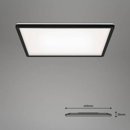Briloner 7060-015 - Dimmbares SLIM LED-Aufbaupanel LED/22W/230V 2700-6500K 42x42 cm schwarz Wi-Fi Tuya + Fernbedienung