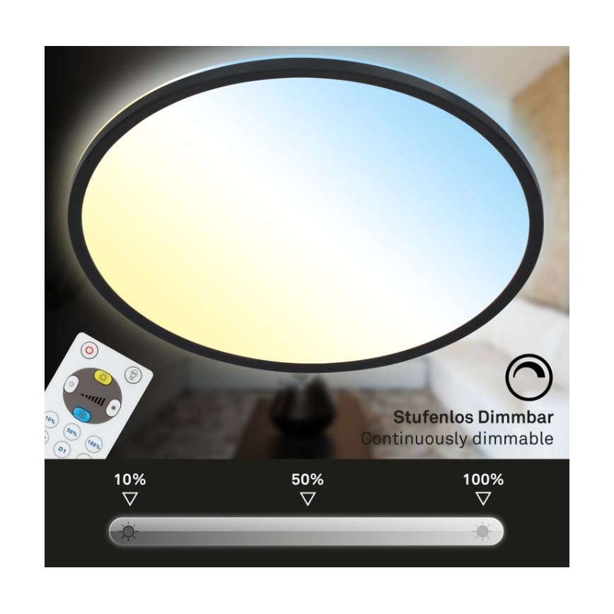 Briloner 7079-015 - Dimmbare LED-Deckenleuchte SLIM LED/18W/230V 2700-6500K + Fernbedienung
