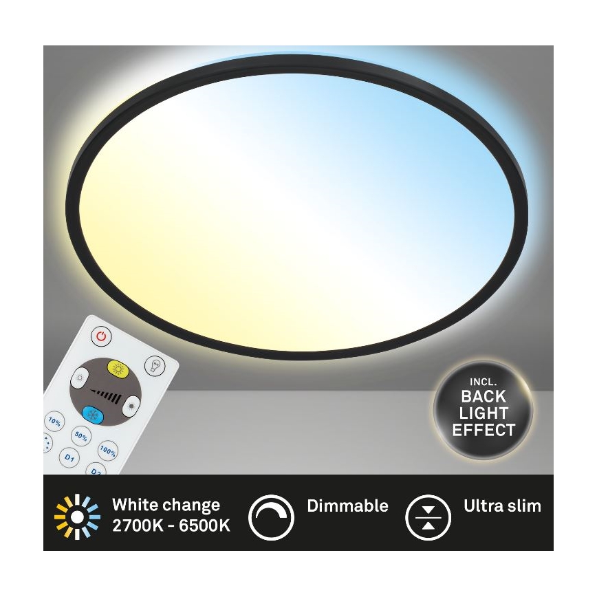 Briloner 7079-015 - Dimmbare LED-Deckenleuchte SLIM LED/18W/230V 2700-6500K + Fernbedienung