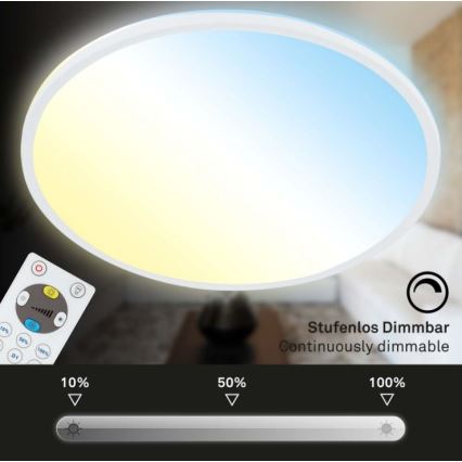 Briloner 7079-016 - LED dimmbare Deckenleuchte SLIM LED/18W/230V 2700-6500K + Fernbedienung