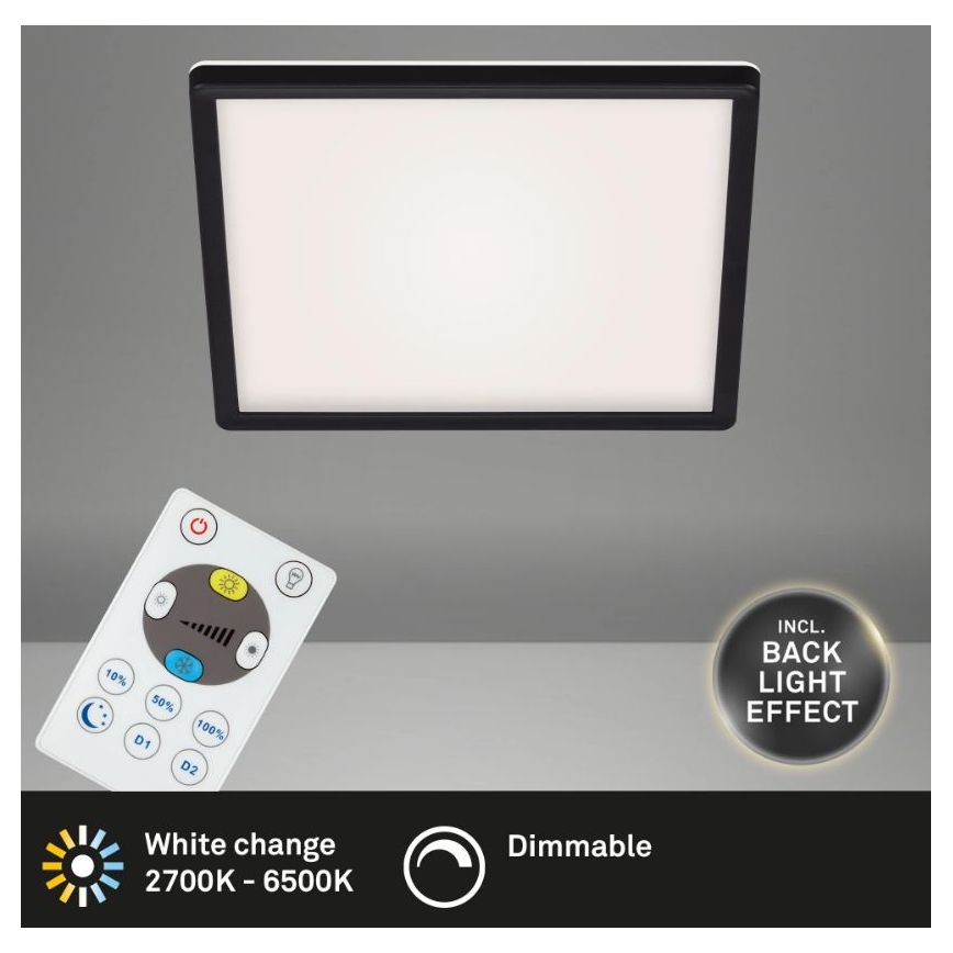Briloner 7082-015 - Dimmbare LED-Deckenleuchte SLIM LED/22W/230V 2700-6500K + Fernbedienung