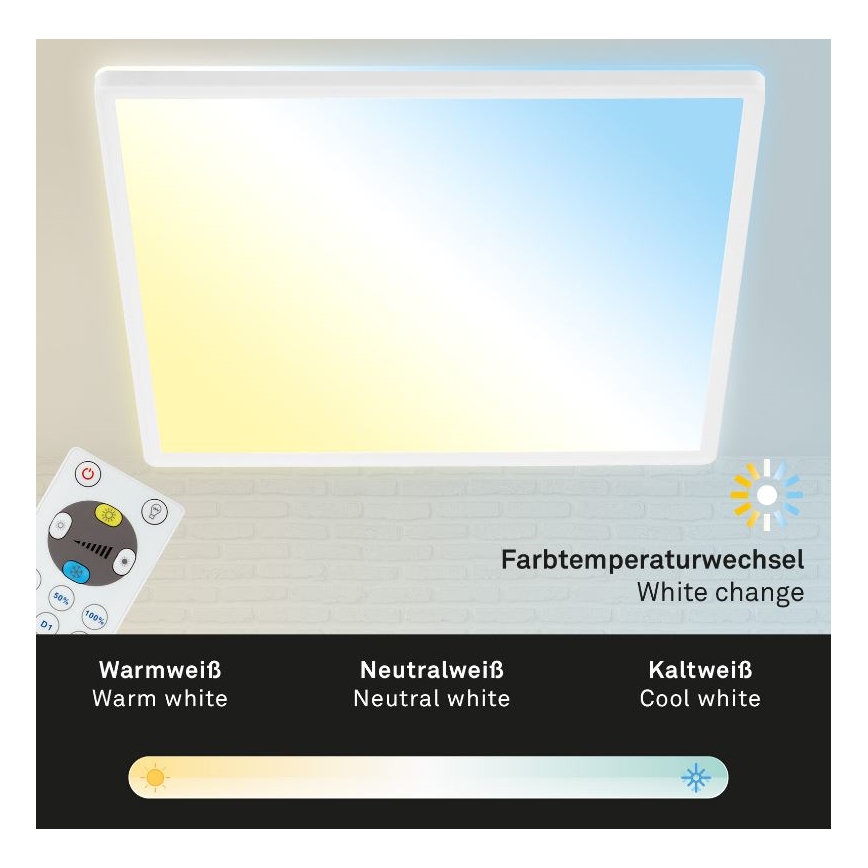 Briloner 7082-016 - Dimmbare LED-Deckenleuchte SLIM LED/22W/230V 2700-6500K + Fernbedienung
