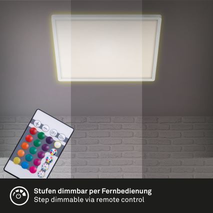 Briloner 7091-416 - LED RGBW dimmbare Deckenleuchte SLIM LED/22W/230V + Fernbedienung