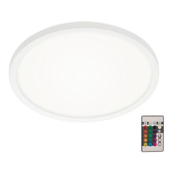 Briloner 7092-416 - Dimmbare RGBW-Deckenleuchte SLIM LED/15W/230V + Fernbedienung