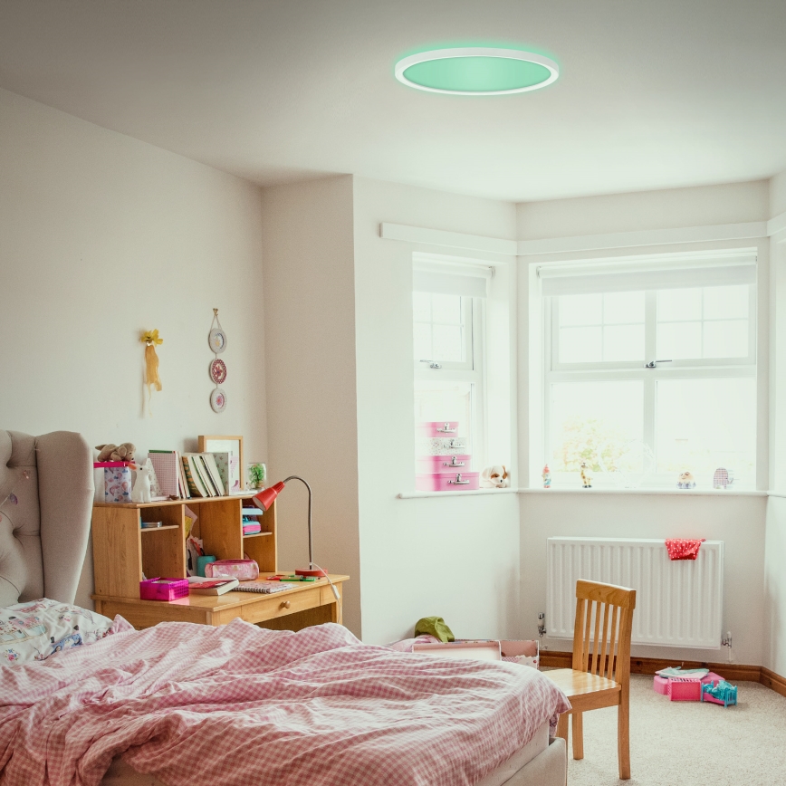 Briloner 7092-416 - Dimmbare RGBW-Deckenleuchte SLIM LED/15W/230V + Fernbedienung