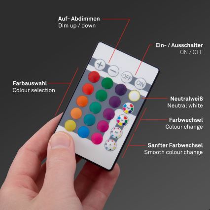 Briloner 7092-416 - Dimmbare RGBW-Deckenleuchte SLIM LED/15W/230V + Fernbedienung