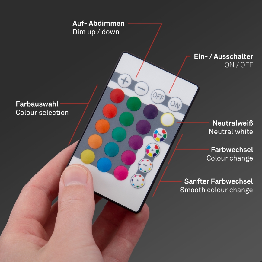 Briloner 7092-416 - Dimmbare RGBW-Deckenleuchte SLIM LED/15W/230V + Fernbedienung