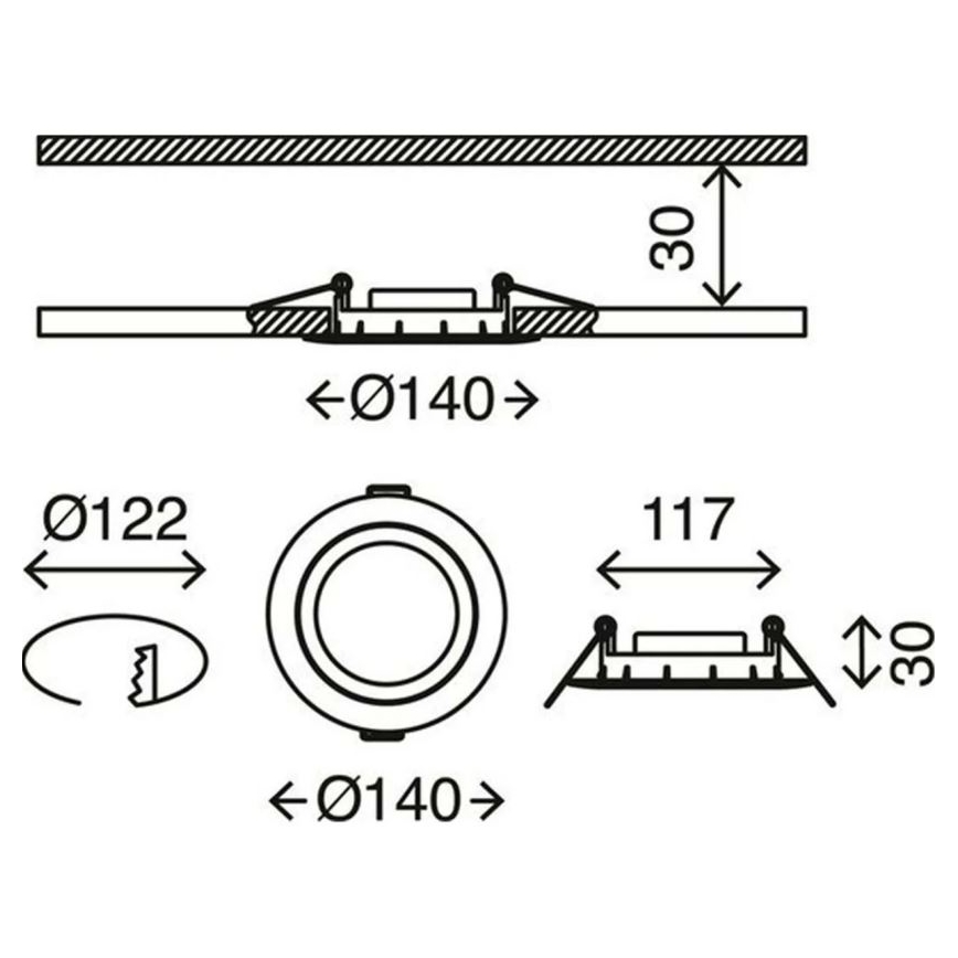 Briloner 7116-432 - SET 3x LED-Einbauleuchte für Badezimmer FLAT IN LED/9W/230V IP23