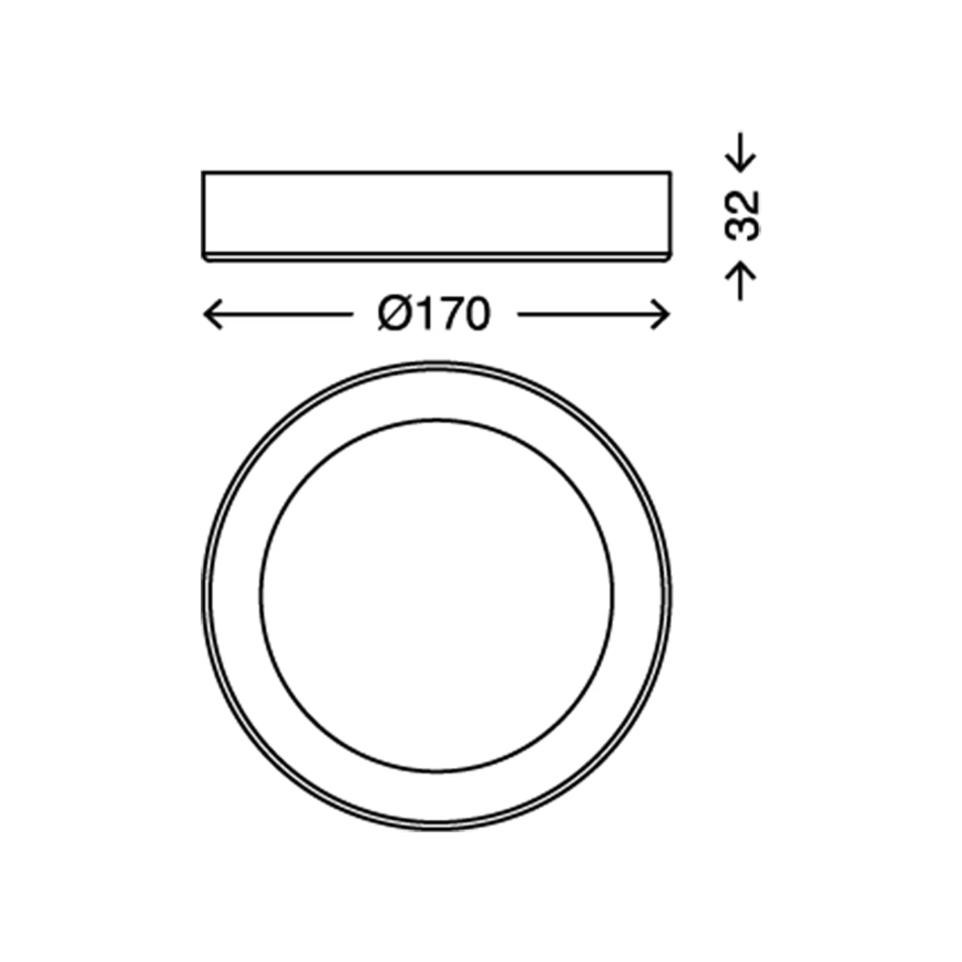 Briloner 7122-014 - LED-Deckenleuchte FIRE, LED/11 W, 230 V, 3000 K (warmweiß), Ø 17 cm, silber