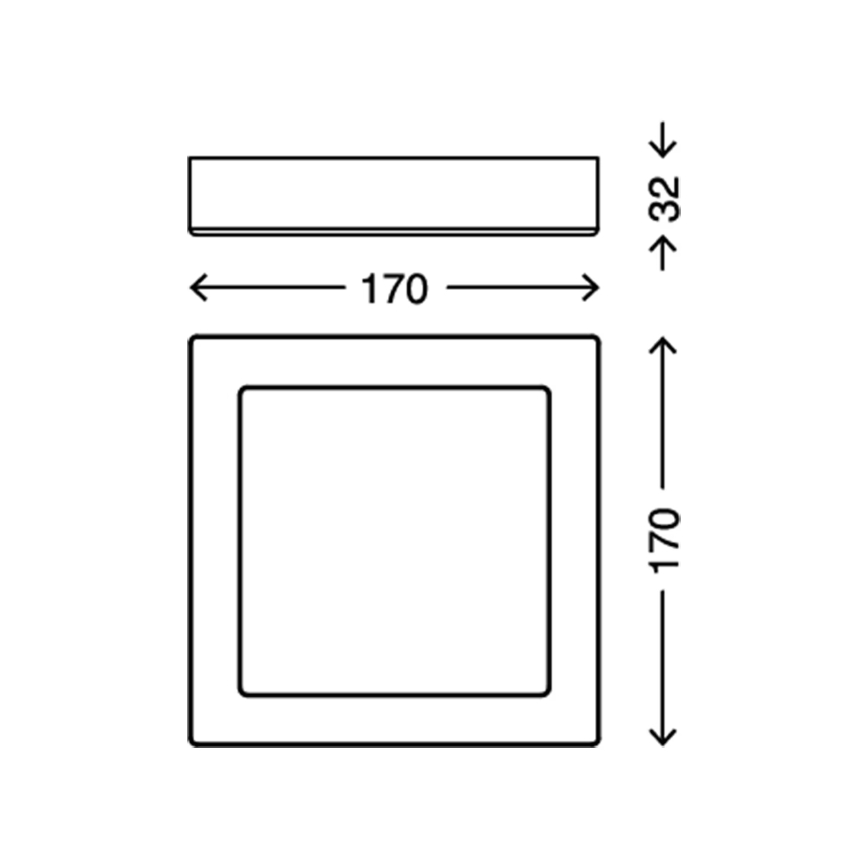 Briloner 7123-016 - LED-Deckenleuchte FIRE, 12 W, 230 V, 3000 K, 17 x 17 cm, weiß