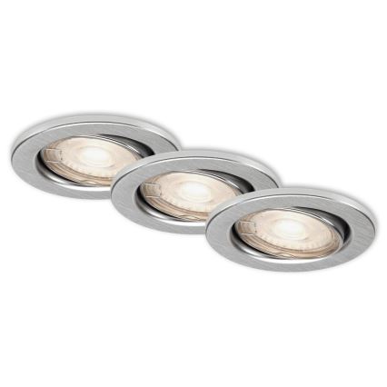 Briloner 7148-039-SET 3xLED Dimmbare Badezimmerleuchte GU10/5,5W/230V IP23