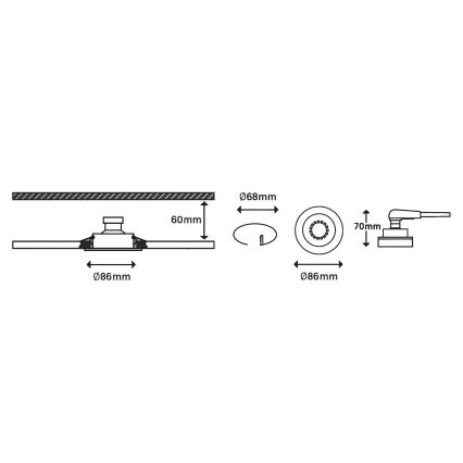 Briloner 7148-039-SET 3xLED Dimmbare Badezimmerleuchte GU10/5,5W/230V IP23