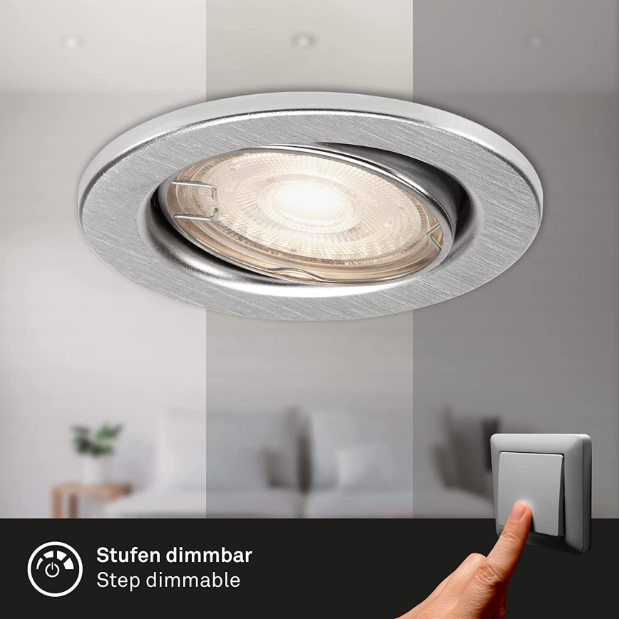 Briloner 7149-039 - SET 3x LED dimmbare Badezimmerleuchte 1x GU10/5W/230V IP23