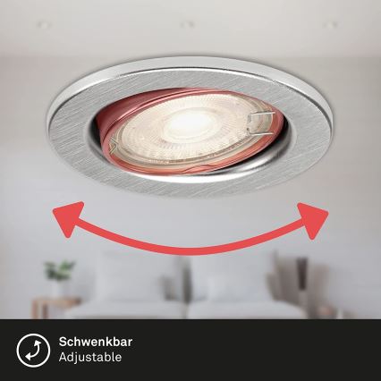 Briloner 7149-039 - SET 3x LED dimmbare Badezimmerleuchte 1x GU10/5W/230V IP23