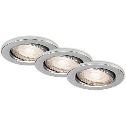 Briloner 7149-039 - SET 3x LED dimmbare Badezimmerleuchte 1x GU10/5W/230V IP23