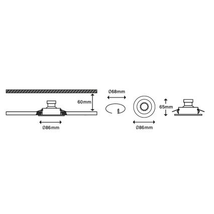 Briloner 7182-032-SET 3xLED Dimmbare Badezimmerleuchte 1xGU10/5W/230V IP23