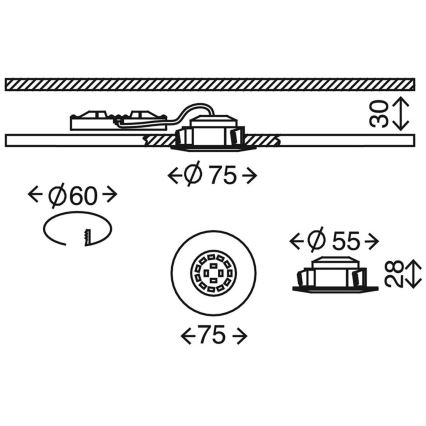 Briloner 7204-031 - SET 3x LED-Badezimmer-Einbauleuchte ATTACH LED/5W/230V IP44