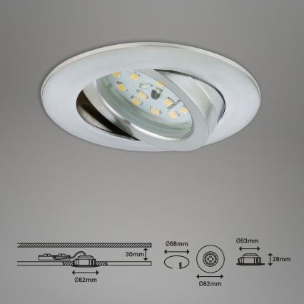 Briloner 7209-039 - 3er-Set LED-Badezimmer-Einbauleuchte ATTACH LED/5W/230V IP23 mattchrom
