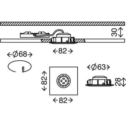 Briloner 7210-032 - SET 3x LED-Einbauleuchte für Badezimmer ATTACH LED/5W/230V IP23 matt Chrom