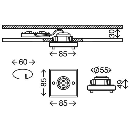 Briloner 7215-012 - LED-Badezimmer-Einbauleuchte ATTACH LED/5W/230V IP44