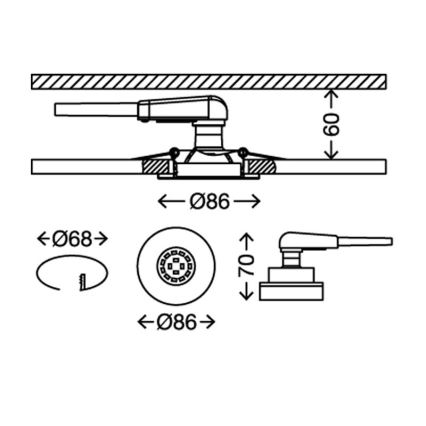 Briloner 7220-032 - PACK 3x LED Badezimmereinbauleuchte FIT 1xGU10/5W/230V mattnickel