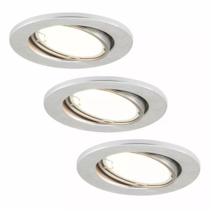 Briloner 7221-039 - SET 3x LED-Deckenleuchte fürs Badezimmer 1xGU10/3W/230V IP23 silbern