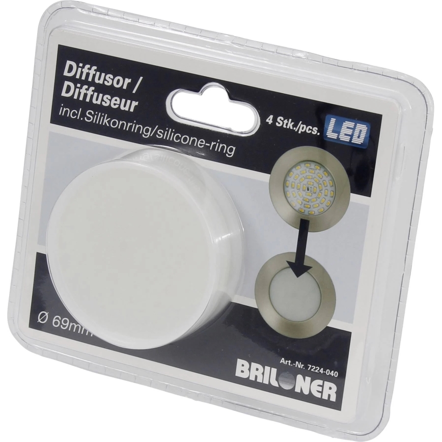 Briloner 7224-040 - SET 4x Diffusor für Einbauleuchten d 69 mm