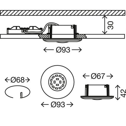 Briloner 7227-012 - LED-Einbauleuchte für Badezimmer LED/5W/230V IP65 matt Chrom