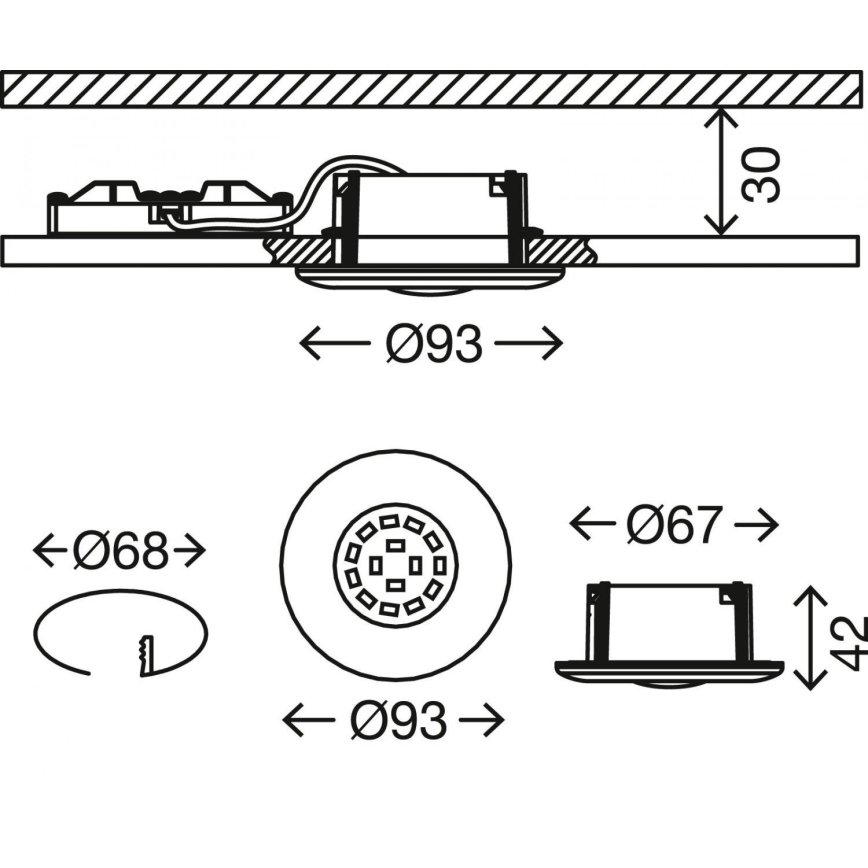 Briloner 7227-012 - LED-Einbauleuchte für Badezimmer LED/5W/230V IP65 matt Chrom