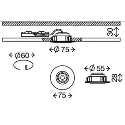 Briloner 7231-031- SET 3x Dimmbare LED-Einbauleuchte für das Badezimmer LED/5,5W/230V IP44