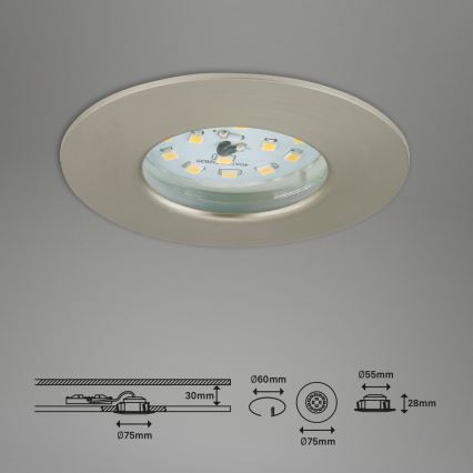 Briloner 7231-032 - SET 3x Dimmbare LED-Einbauleuchte für das Badezimmer ATTACH hell LED/5,5W/230V IP44
