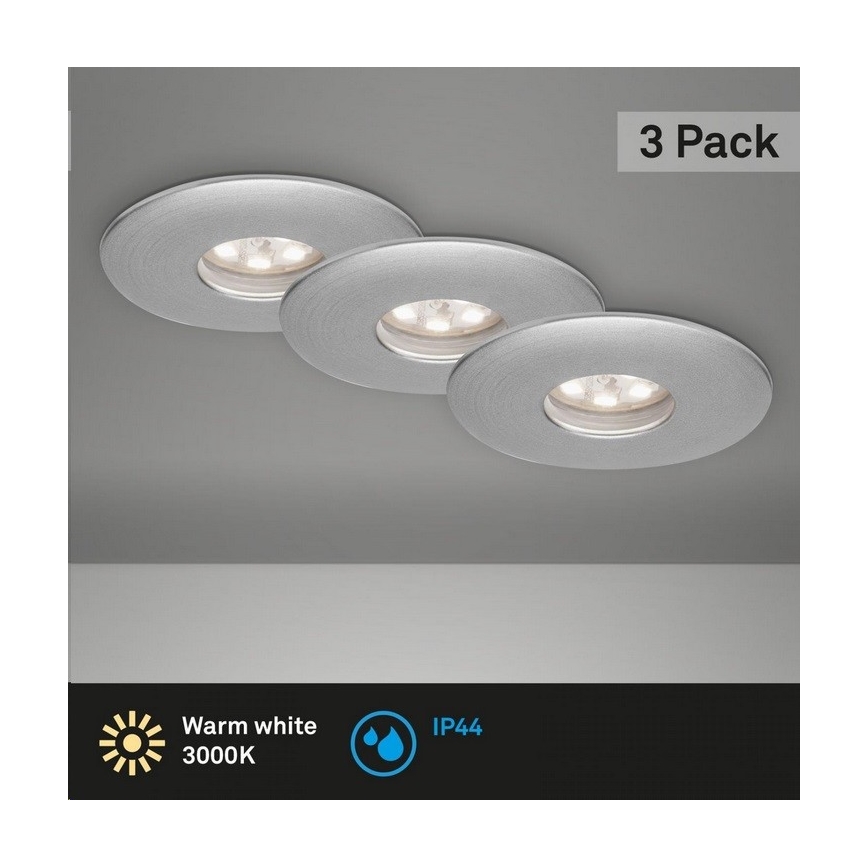 Briloner 7240-039 - SET 3x LED-Einbauleuchte für Badezimmer LED/1,8W/230V IP44