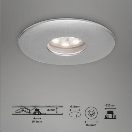 Briloner 7240-039 - SET 3x LED-Einbauleuchte für Badezimmer LED/1,8W/230V IP44
