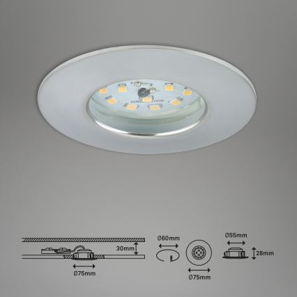 Briloner 7295-019 - LED dimmbare Badezimmer-Einbauleuchte ATTACH LED/6,5W/230V IP44