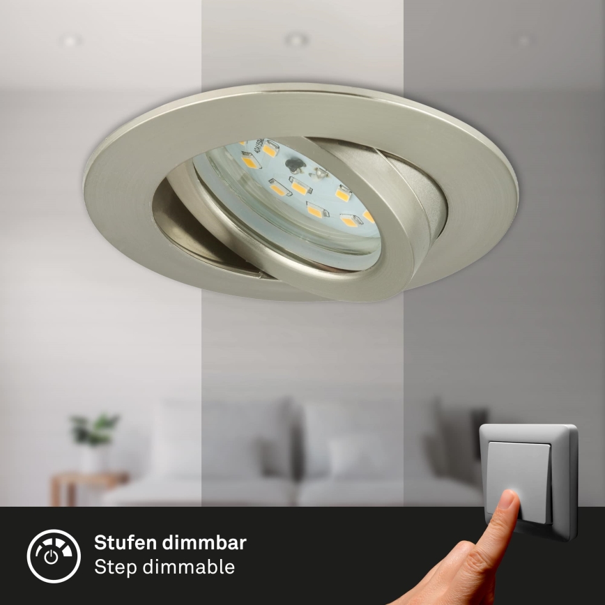 Briloner 7296-012 - Dimmbare LED-Einbauleuchte für Badezimmer ATTACH LED/6,5W/230V IP23 matt Chrom