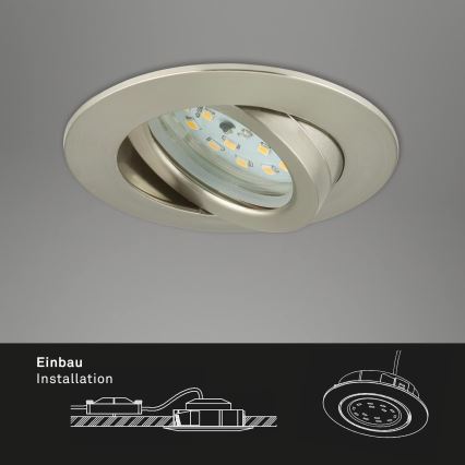 Briloner 7296-012 - Dimmbare LED-Einbauleuchte für Badezimmer ATTACH LED/6,5W/230V IP23 matt Chrom