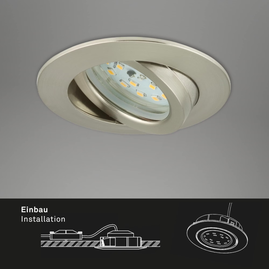 Briloner 7296-012 - Dimmbare LED-Einbauleuchte für Badezimmer ATTACH LED/6,5W/230V IP23 matt Chrom