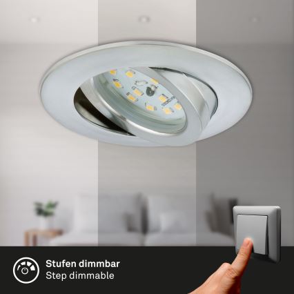 Briloner 7296-019 - LED dimmbares Badezimmer-Einbauleuchte LED/6,5W/230V IP23