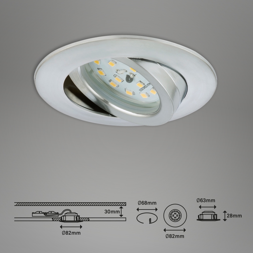 Briloner 7296-019 - LED dimmbares Badezimmer-Einbauleuchte LED/6,5W/230V IP23