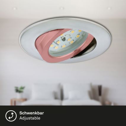 Briloner 7296-039 - 3er-Set dimmbare LED-Einbauleuchte für Badezimmer 1xLED/6,5W/230V 3000K IP23 mattchrom