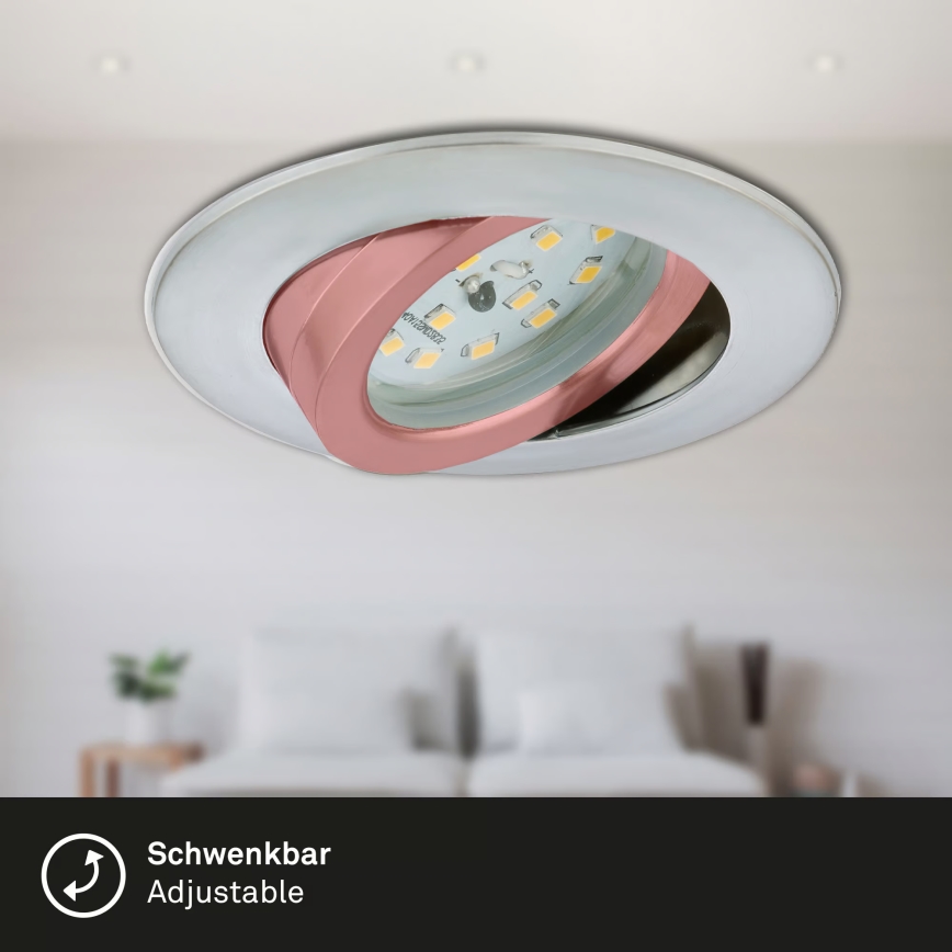 Briloner 7296-039 - 3er-Set dimmbare LED-Einbauleuchte für Badezimmer 1xLED/6,5W/230V 3000K IP23 mattchrom
