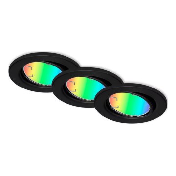 Briloner 7373-035 - SET 3x Dimmbare Einbauleuchte (LED RGB) LED/4,9W/230V Wi-Fi Tuya + Fernbedienung