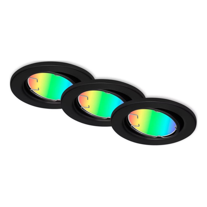 Briloner 7373-035 - SET 3x Dimmbare Einbauleuchte (LED RGB) LED/4,9W/230V Wi-Fi Tuya + Fernbedienung