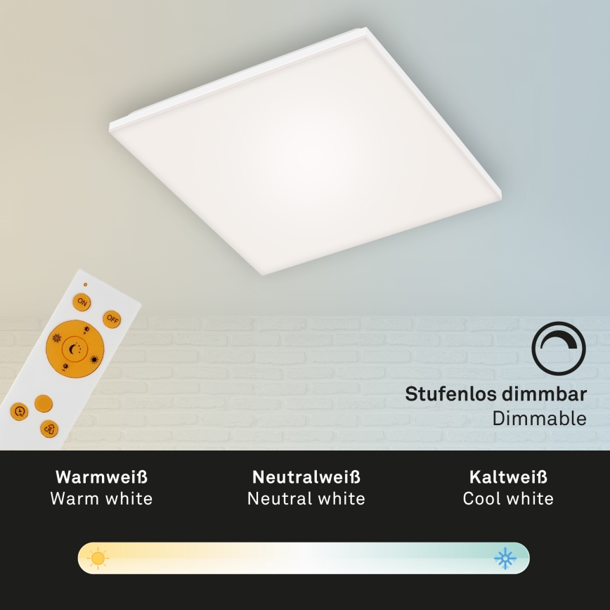 Briloner 7378-116 - Dimmbare LED-Deckenleuchte FRAMELESS LED/24W/230V 3000-6500K + Fernbedienung