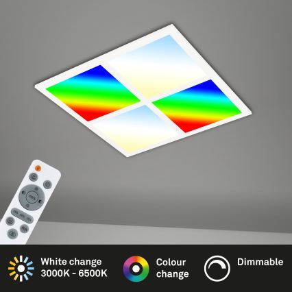 Briloner 7387-016 - Dimmbare RGBW-Deckenleuchte LED/24W/230V 3000-6500K + Fernbedienung