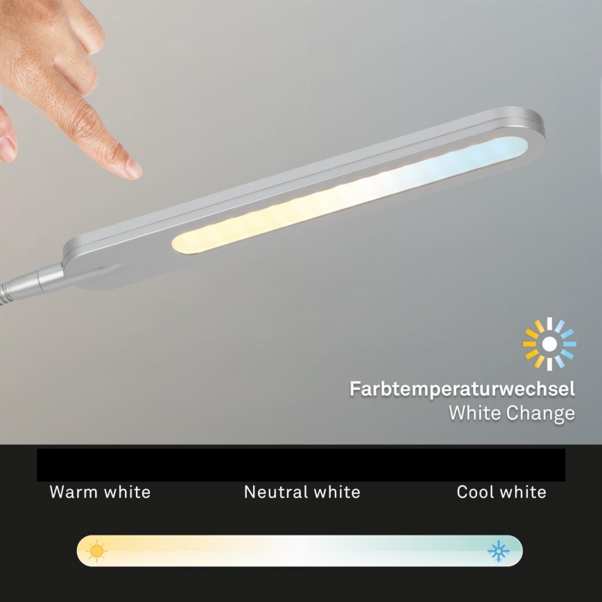 Briloner 7389-014 - Dimmbare, flexible LED-Tischleuchte mit Touch-Funktion SERVO LED/8W/230V 3000/4000/6500K