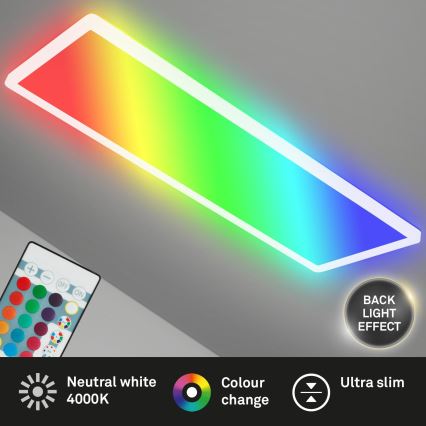 Briloner 7404-016 - RGBW-LED-Aufputzpanel, dimmbar, 22 W, 230 V, 4000 K, inkl. Fernbedienung