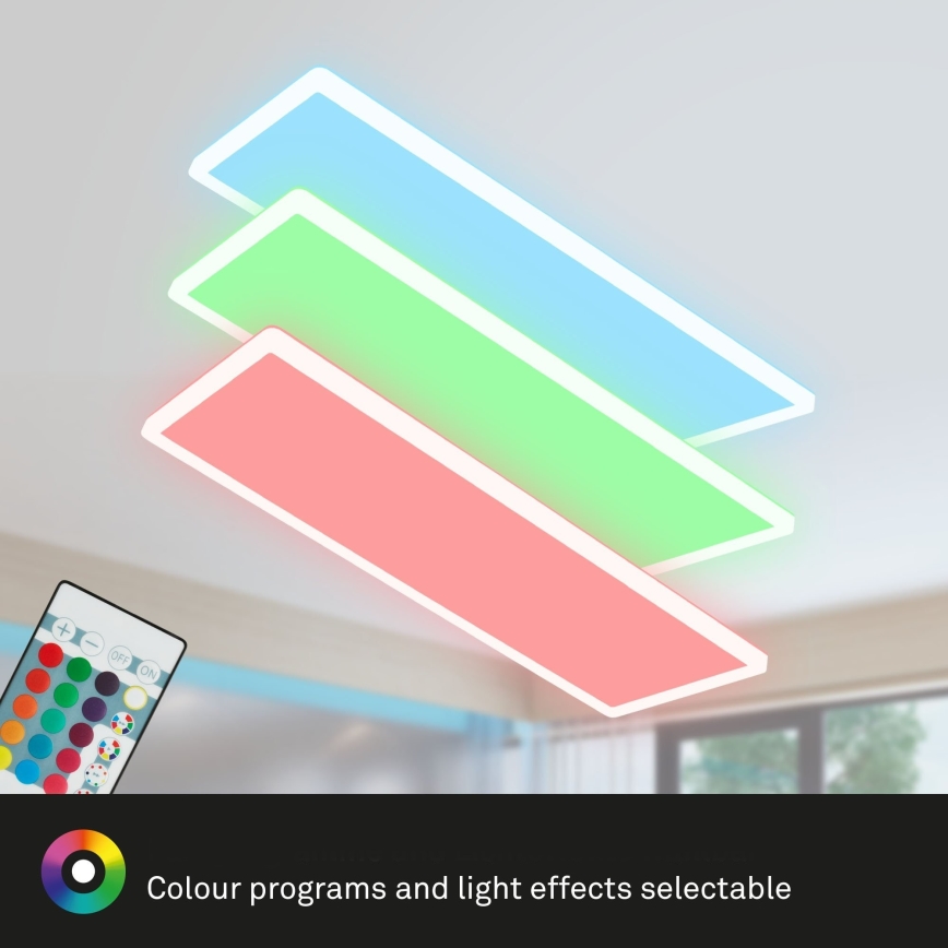 Briloner 7404-016 - RGBW-LED-Aufputzpanel, dimmbar, 22 W, 230 V, 4000 K, inkl. Fernbedienung